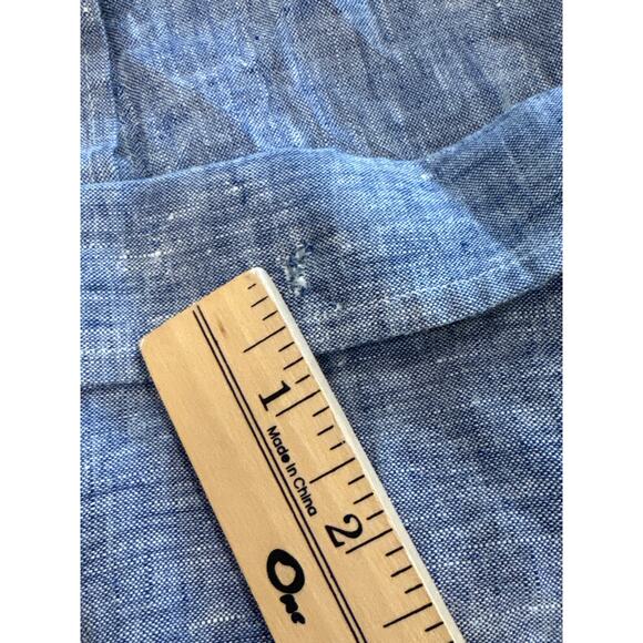 Untuckit Shirt Mens Sz XL Blue Slim Fit 100% Linen Button Up Long Sleeve *FLAW* - Picture 10 of 11